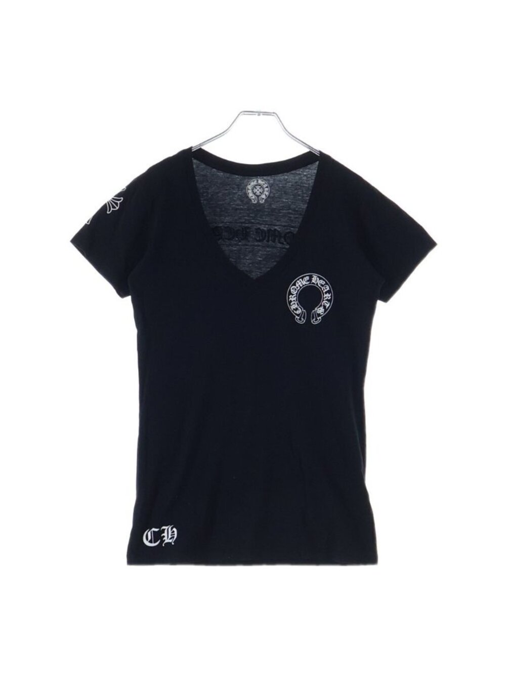 Chrome Hearts Vintage Horseshoe Tee Print Back Scroll Label Neck T-Shirt Short